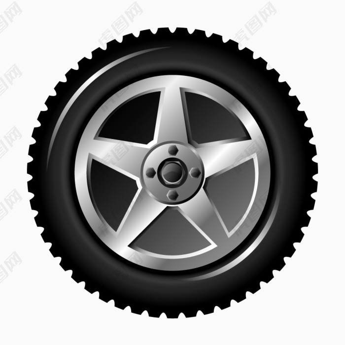 黑色质感橡胶轮胎