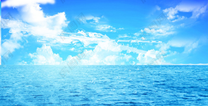 海上蓝天白云航海背景