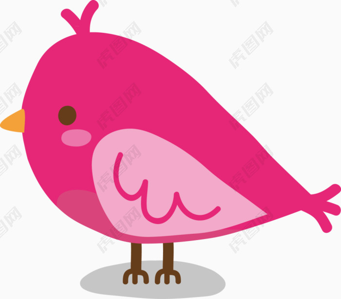 粉红色小鸟矢量