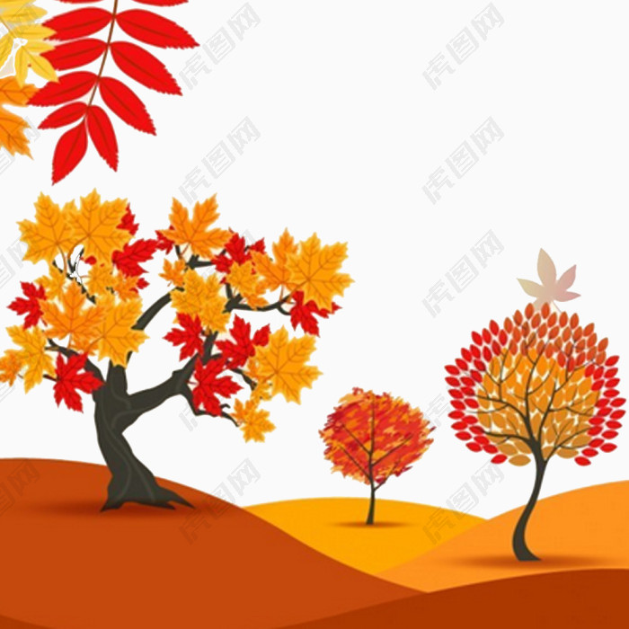 秋季卡通树木背景