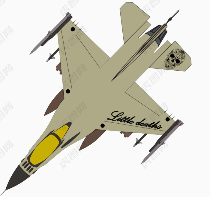 灰色F16战斗机