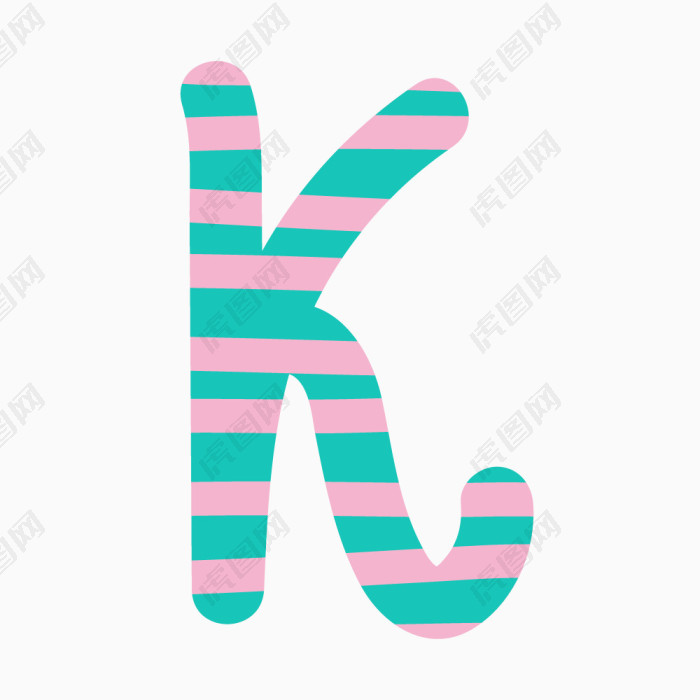 条纹字母K
