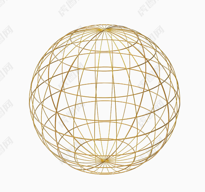 金色网状圆球体