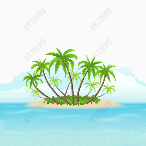 夏日海岛椰树